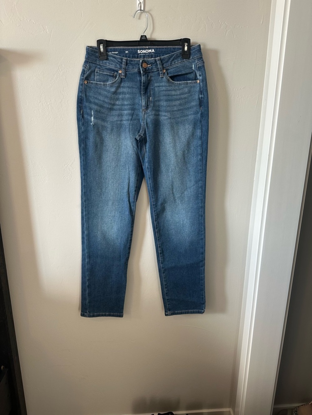 Sonoma Medium Wash Curvy Straight Leg Jeans — Blue Denim